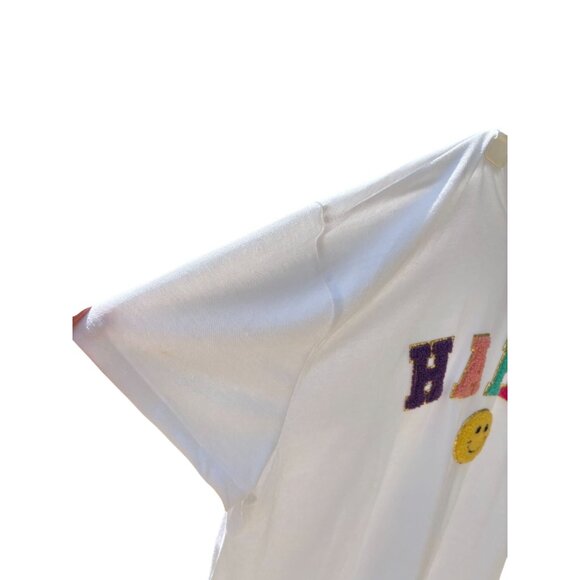 Happy Graphic Tee w Smile Design by Love Dazed T Shirt Colorful Birthdays Holida - Picture 3 of 13